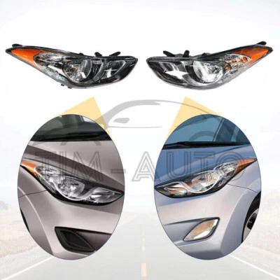 Pair Set Halogen Headlight Headlamp Assembly For 2011-2013 Hyundai Elantra Foto 1 de 4