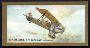 BRITISH AMERICAN (PRINTED) - AEROPLANES (GILT) - #23 THE FOKKER CIV BIPLANE - Picture 1 of 2