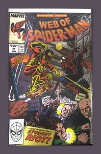 ⚓️🔥Marvel Comic WEB OF SPIDER-MAN  #56 NOV 1989 Student Riot - Picture 1 of 1