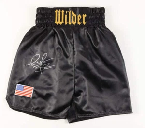 Deontay Wilder Signed Boxing Trunks (Beckett) Beckett Witnessed - Picture 1 of 4