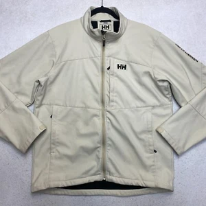 Helly Hansen Full Zip Jacket Men's XL Tan Fleece Lined Ski Windbreaker - Picture 1 of 19
