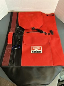 Vintage Marlboro Unlimited Red Large Duffel Travel Hiking Shoulder Bag Backpack - Picture 1 of 10