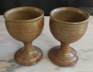 Two Vintage Bell Tower Pottery Wine Goblets/Wine cups - Picture 1 of 6