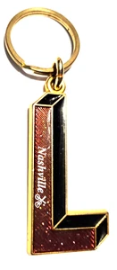 Vintage L Nashville Metal Keychain Collectible Namesake Tennessee - Picture 1 of 2