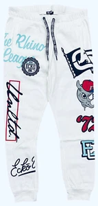 Ecko Unltd Men's Sweatpants Assorted Graphics Fleece Jogger in White - Picture 1 of 4