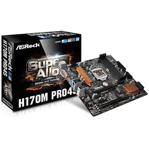 ASRock LGA1151 Motherboard H170M Pro4S Intel H170 DDR4 for 6/7th Core i3/5/7 NEW - Picture 1 of 6