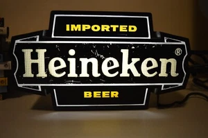 Heineken Imported Beer Bar Light Sign Plug In Works Great Man Cave Vintage 11x6 - Picture 1 of 3
