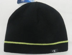 Gorro sombrero gorra gorra con guión/logotipo tejido talla única negro amarillo campeones - Imagen 1 de 6