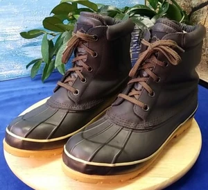 Northside Men's Leather Winter Snow Duck Boots Men's Size 12 Black EXCELLENT - Picture 1 of 11