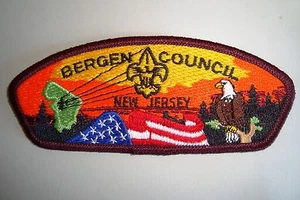 OA BERGEN COUNCIL SHOULDER PATCH CSP NEW JERSEY 10 STARS EAGLE FLAP - Imagen 1 de 1