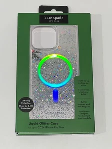 Kate Spade Liquid Glitter Case w/ Magsafe for iPhone 16 Pro Max Opal Iridescent - Picture 1 of 3