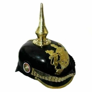 Pickelhaube Helmet Long Spiked ww1 ww2 Imperial Hat German Officer Prussian Hat - Picture 1 of 7