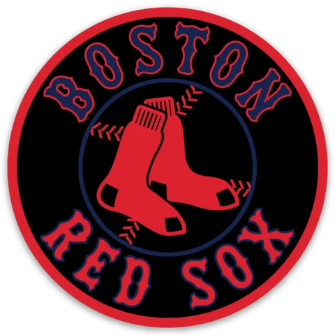 Boston Red Sox Twin Red Sox MLB Baseball Black Logo Type Die-Cut Round MAGNET Cover