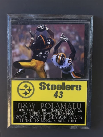 Troy Polamalu 6x8 Denver Broncos Plaque Cover