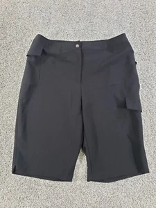 Isisport Womens Golf Shorts 14 Black Flat Front Polyester Blend - Picture 1 of 12