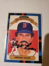 1987 Donruss Diamond Kings Autographed Dwight Evans Card. # 16 EX. Not Graded 