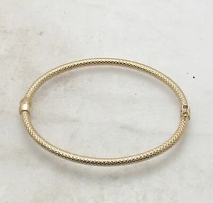 Small Size Chevron Style Diamond Cut Hinged Bangle Bracelet Real 14K Yellow Gold - Picture 1 of 5