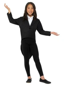 Child Black Tailcoat Ringmaster Showtime Fancy Dress Party Costume - Picture 1 of 6
