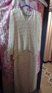 Scala Ivory Beaded Wedding Dress Size XL - Picture 1 of 6