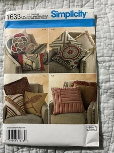 Simplicity Muster 1633 Dekokissen mit Borte & dekorativen Applikationen ungeschnitten - Bild 1 von 2