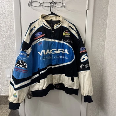Chaqueta bordada vintage Mark Martin Viagra NASCAR Roush Racing talla 2XL Foto 1 de 4