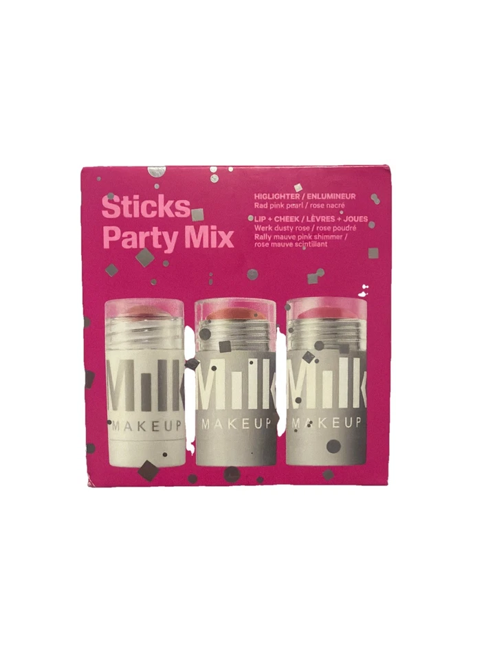 MAQUILLAJE CON LECHE Crema de Labios + Mejillas Rubor Sticks Fiesta Mezcla Regalo Set De 3 Foto 1 de 2