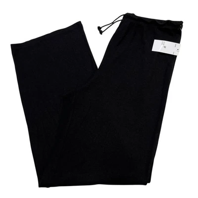 Elie Tahari 裤子女式 S 黑色粘纤混纺宽腿拉舒适旅行 — 第 1/4 张图片