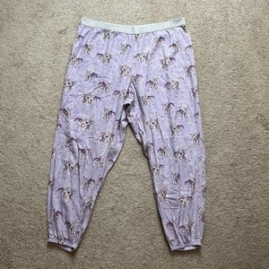 Victoria’s Secret Women’s Pajama Pants XL Reindeer Winter Holiday Purple Jogger - Picture 1 of 5