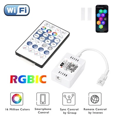 WIFI WS2811 WS2812B LED Stripe Controller mit Remote DC 12-24V Alexa APP Dimmar - Bild 1 von 4