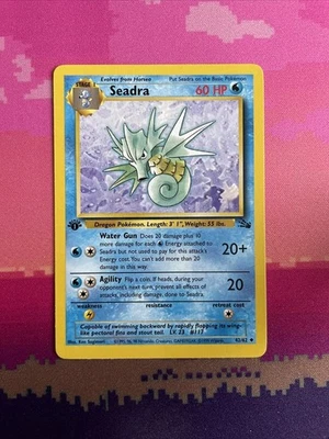 Pokemon Card Seadra Fossil 1st Edition Uncommon 42/62 Near Mint - Image 1 of 2
