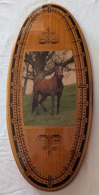 16" Cribbage Board Wood Expressions Horse Theme - Image 1 of 4