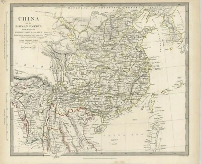 Mapa de 1834: China y el Imperio Birmano Foto 1 de 3
