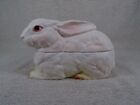 Vtg Leftons Creamy White Long Earred Rabbits With Red Eyes H7144  Japan