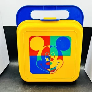 Vtg Mickey Mouse Tupperware 1990s Lunchbox Disney Plastic Hard Case Retro - Picture 1 of 13