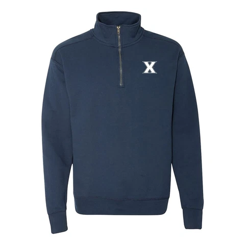 Xavier Musketeers Primary Logo Quarter Zip - NAvy Cover
