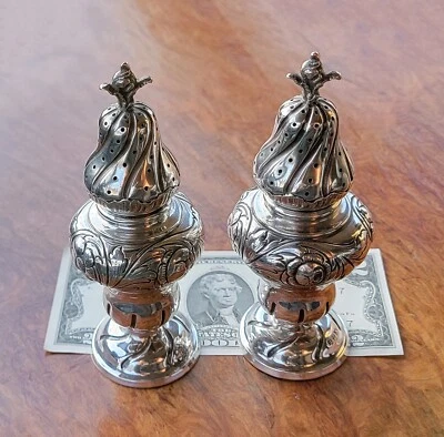 Salero + pimentero de plata esterlina HANAU ALEMANIA 1899 - NERESHEIMER - 204 g - 5 1/2" Foto 1 de 4