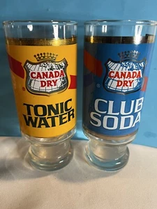 Juego de 2 vasos secos Canadá agua tónica y club soda vaso años 70? - Imagen 1 de 16