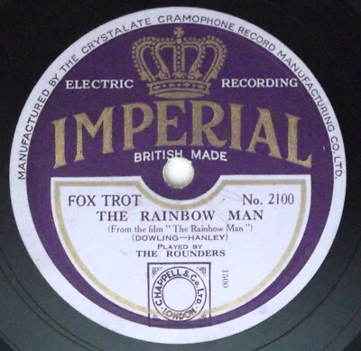 The Rounders - The Rainbow Man  10" 78rpm Shellac 1929 Imperial - Image 1 of 2