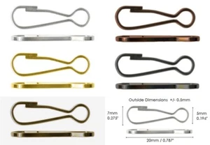 Metal Steel Lanyard HOOKS Spring Snap Style 20mm Long (3/4") 5 Colors~Qty 12 -50 - Picture 1 of 20