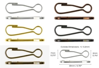 Metal Steel Lanyard HOOKS Spring Snap Style 20mm Long (3/4") 5 Colors~Qty 12 -50 - Image 1 of 4