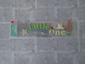 Jolee' Sammelalbum Aufkleber Titel Welle Little One Neugeborenes Baby Storch Sterne Glitzer - Bild 1 von 2