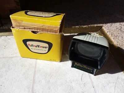 Visor de diapositivas Halina vintage con caja de papel original Eph publicidad coleccionar decoración EE. UU. Foto 1 de 4