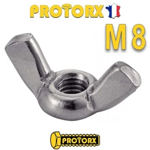 Ear Nut - Butterfly - Fins M8 x (5 to 20pcs) | Stainless A2 (Diam. Int. 8mm) - Picture 1 of 6