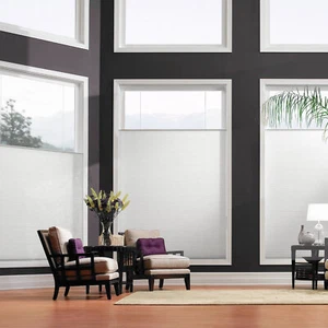 Biltek Cordless Light Filtering Honeycomb Top-Down White Window Blinds-44 "x 64" - Picture 1 of 9
