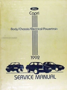 1992 Mercury Capri Y XR2 Tienda Manual Originales OEM 92 XR 2 Reparación Libro - Imagen 1 de 2