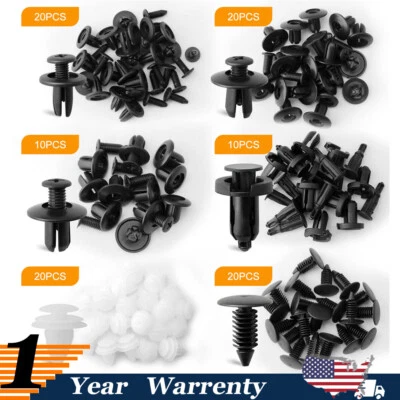For Lincoln 100Pcs Car Bumper Hood Clips Retainer Rivet Fastener Fender Push Pin - Image 1 of 4