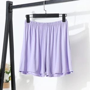 Lady Elastic Waist Shorts Pyjama Bottoms Nightwear Loose Half Pants Loungewear  - Picture 1 of 19