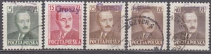 POLONIA - 1950 - GROSZY OVERPRINTS Mi.: 650+652+655+657 - sellado - Imagen 1 de 1