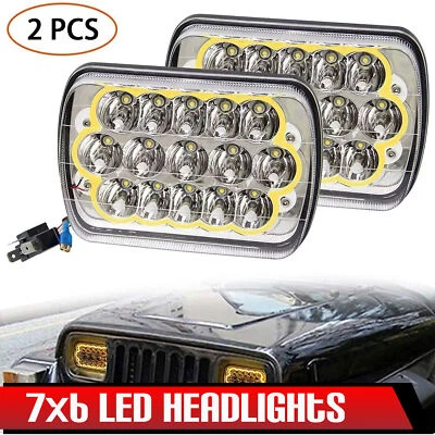 Faro LED 7x6" H6014 H6052 H6054 Carcasa Lámpara de haz sellado Halo amarillo transparente Foto 1 de 4