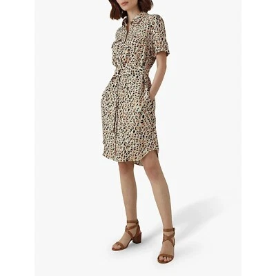 Vestido Camisa Karen Millen Estampado Leopardo Manga Corta Cinturón 8 Foto 1 de 4